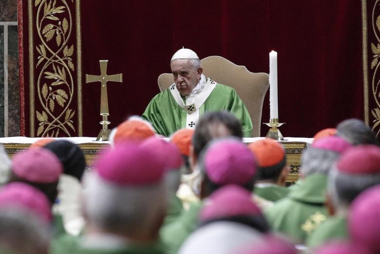 El Papa Francisco en el último día de la cumbre contra los abusos sexuales dentro de la Iglesia. 