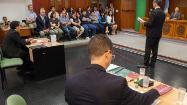 Uno de los simulacros que se desarrollaron en Río Negro, antes de la implementación del juicio por jurados. Foto: Archivo Marcelo Ochoa