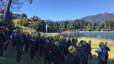 Largó el IronMan 70.3 en el Lago Moreno