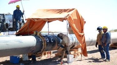 La firma Exxon montó un gasoducto en la zona de Rincón de los Sauces. Foto: Archivo. 