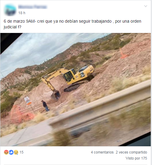 Los vecinos denunciaron movimientos de suelo en redes sociales. (Foto: Captura Facebook.-)