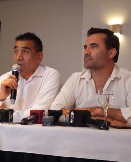 Ramón Rioseco y Darío Martínez dieron una conferencia para hacer un balance de la eleción, que los dejó en segundo lugar. (Yamil Regules).-