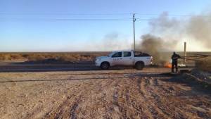 Protesta de pehuenches en un yacimiento de Rincón por reclamo de tierras