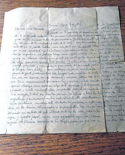 La carta fechada el 17 de agosto de 1948 y firmada por Jane y Berl Jaroslavsky.