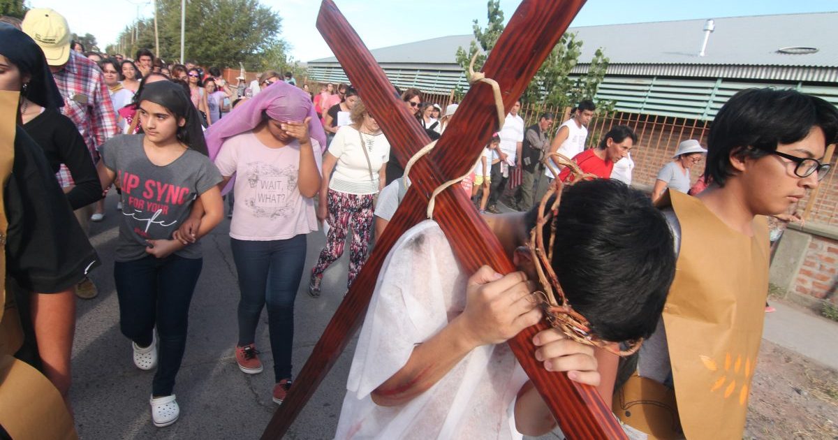 prayer, reflection and walk towards the fence during Holy Week