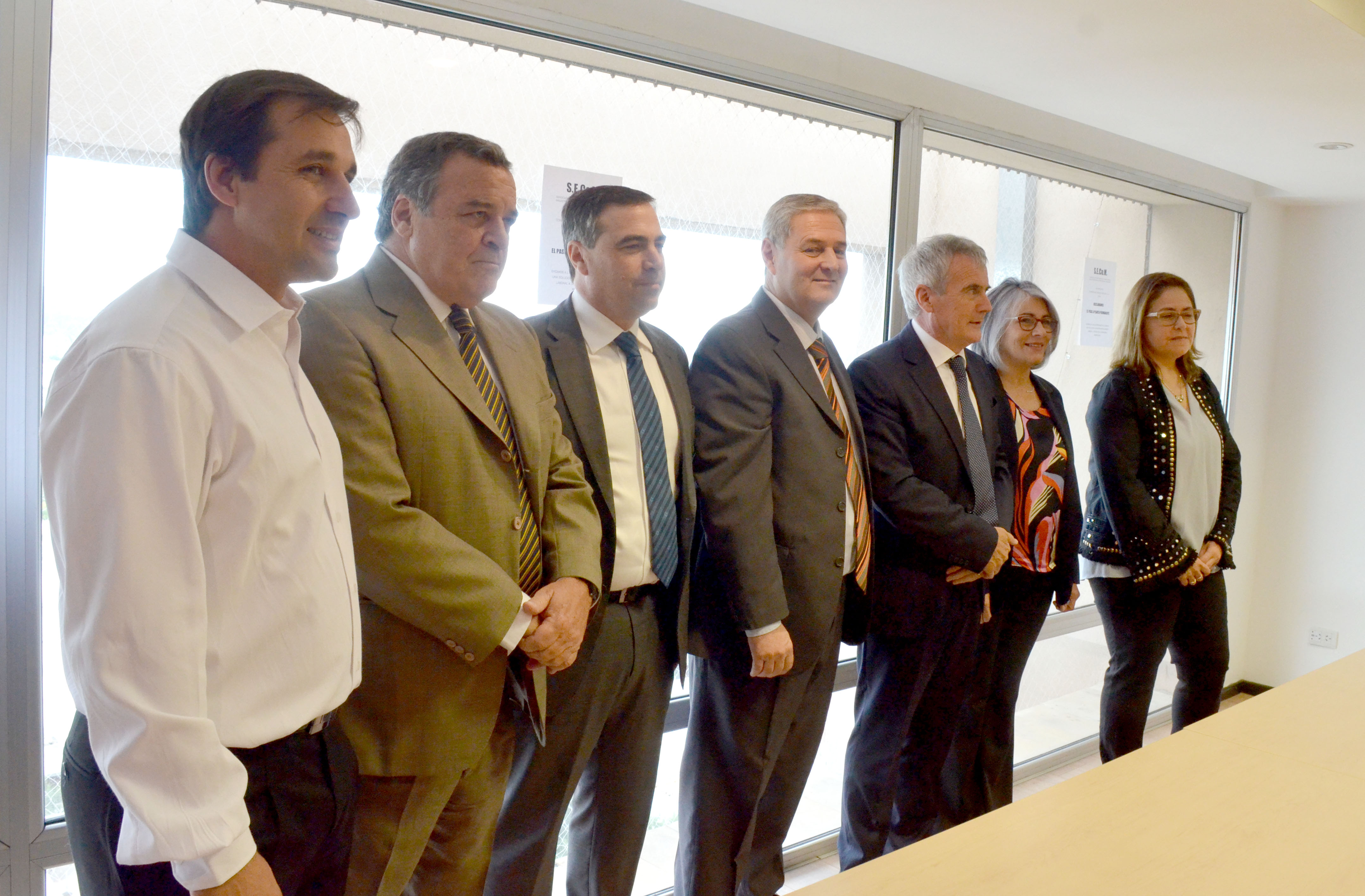 El Consejo en pleno: Domínguez, Inaudi, Mazieres, Gallia, Moya, Morillo y López Osornio.