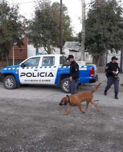 La policía desplegó a los perros de la división Canes para buscar al hombre. (Foto: Gentileza.-)