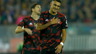 El delantero cordobés cayó mal y sufrió un esguince.