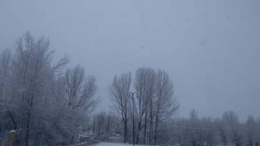 Así estaba Las Ovejas ayer, después de la nevada. (Gentileza).-