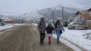 La primera nevada del año en la ciudad. Foto: Marcelo Martinez