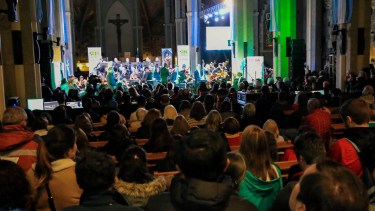 FIMBA: lleno total en la Iglesia Catedral para disfrutar de Escalandrum y la Filarmónica. (Gentileza)