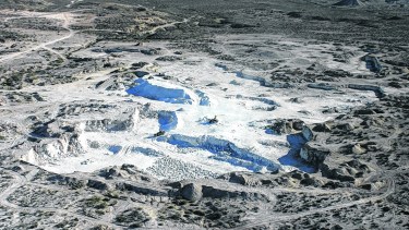 Canteras de yeso. Están cerca de la planta que construirán en el Parque Industrial II. 