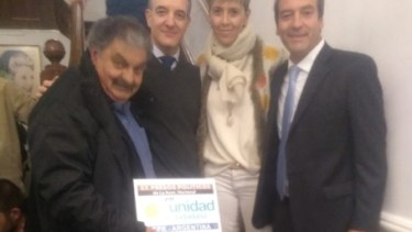 García Larraburu y Soria, cuando se cruzaron en el Instituto Patria, en Buenos Aires.