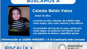 Buscan a una adolescente oriunda de Allen