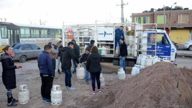 Las garrafas de 10 kilos duran apenas una semana.