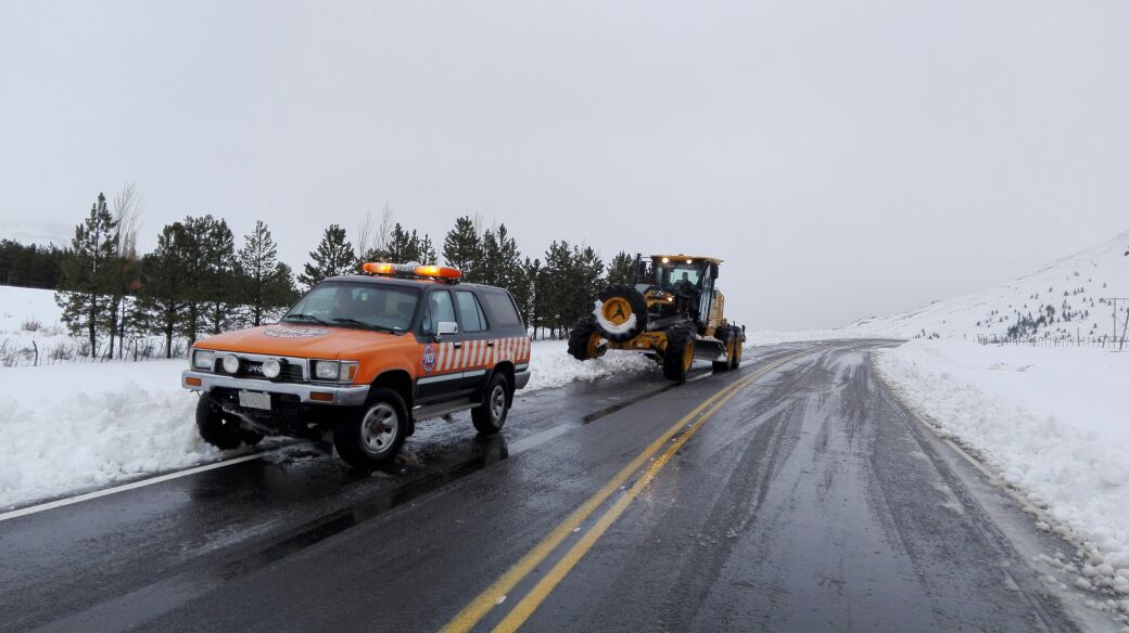 Nieve en la  la ruta 43 en el Llano. Foto: Archivo