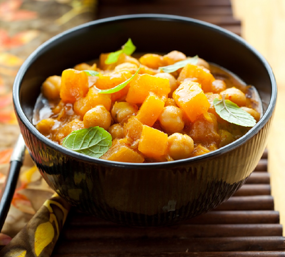 Guiso de garbanzos y calabaza para hacerle frente al frío