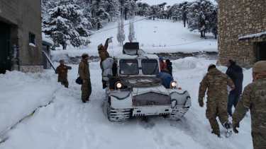 El Snowtrak que se utilizó para reparar las líneas de alta tensión.  Foto: Gentileza