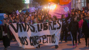 La marcha se realizó por diferentes arterias de la ciudad. Foto: Pablo Leguizamón.