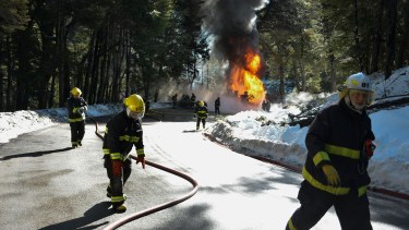 La Ruta de los Siete Lagos estuvo cortada desde ayer tras el accidente (Foto: Patricio Rodríguez)