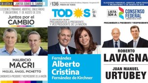Elecciones 2019: todas las boletas presidenciales para las PASO