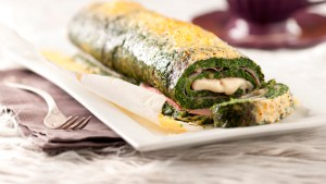 Pionono de espinacas como aperitivo