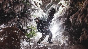 Nevó anoche en el Catedral y un rider español lo celebró así