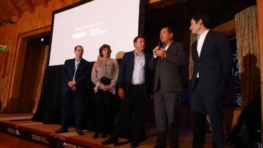 Carreras y Weretilneck en la presentación realizada en Llao Llao (Gentileza)