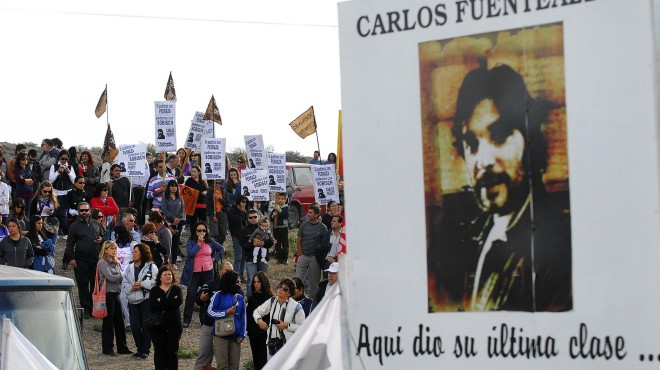 El docente Carlos Fuentealba fue asesinado el 4 de abril de 2007 cuando participaba de una protesta docente. Foto: archivo