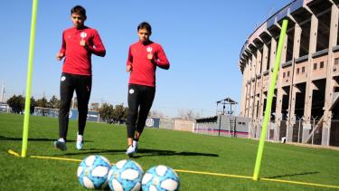 Ángel y Óscar listos para su primer partido juntos.