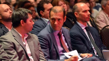 Monteiro y Gutiérrez durante una jornada de Energía que organizó el diario Río Negro en 2018.  Foto: Archivo Matías Subar