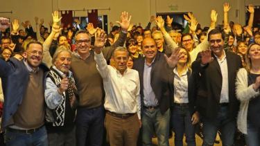 Los candidatos a senador e intendente se mostraron juntos en un acto. Foto gentileza Prensa Juntos por el Cambio