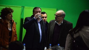 El gobernador estuvo esta mañana junto a Carreras y Di Giacomo en el Museo de Ciencias Naturales de Roca.