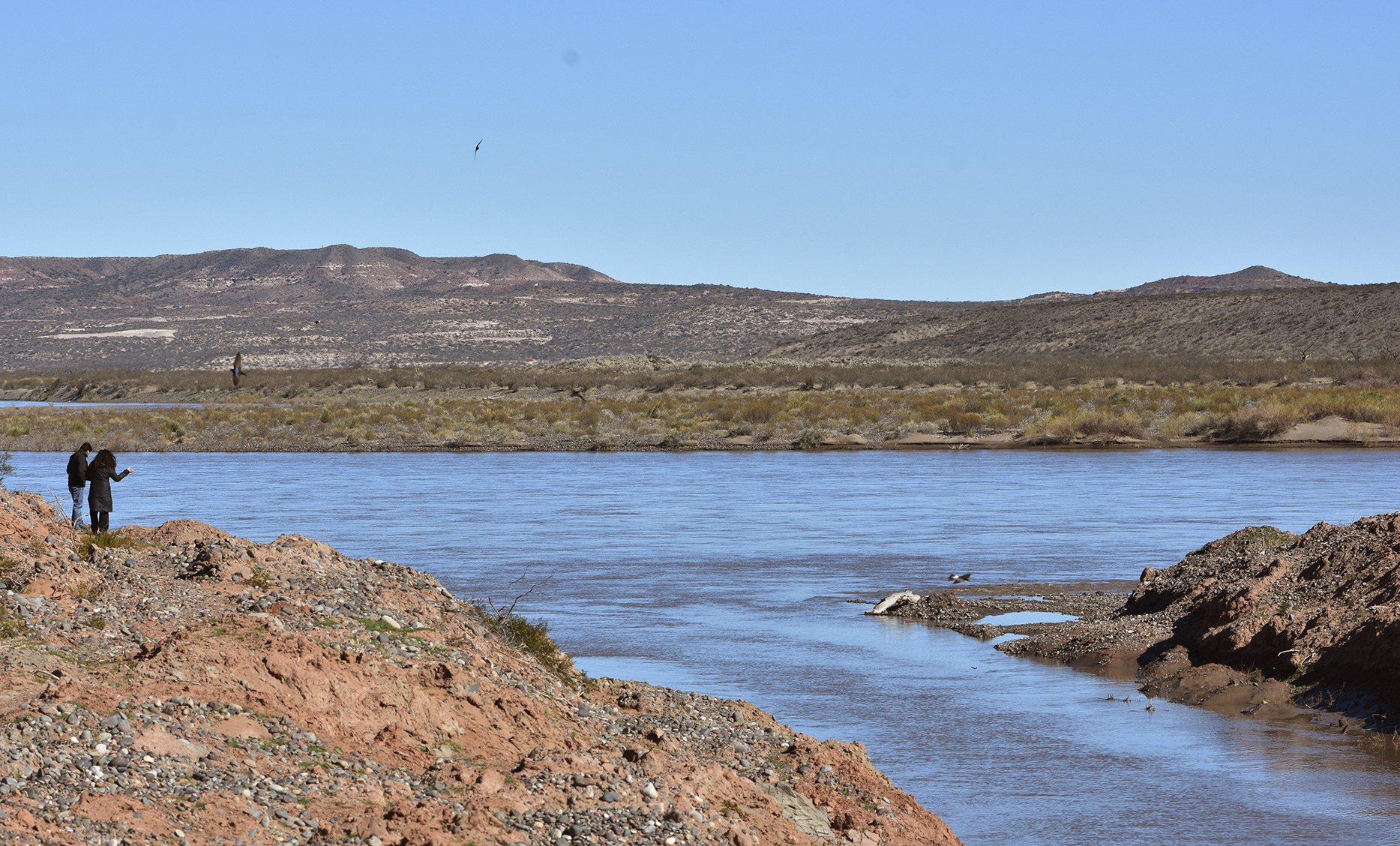 El río Neuquén a la vera de Sauzal Bonito entre Añelo y Cutral Co. Foto: Fernando Ranni. 