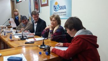 Mateo expone sus propuestas ante los concejales.  Foto: Facebook @fmdellagoradio