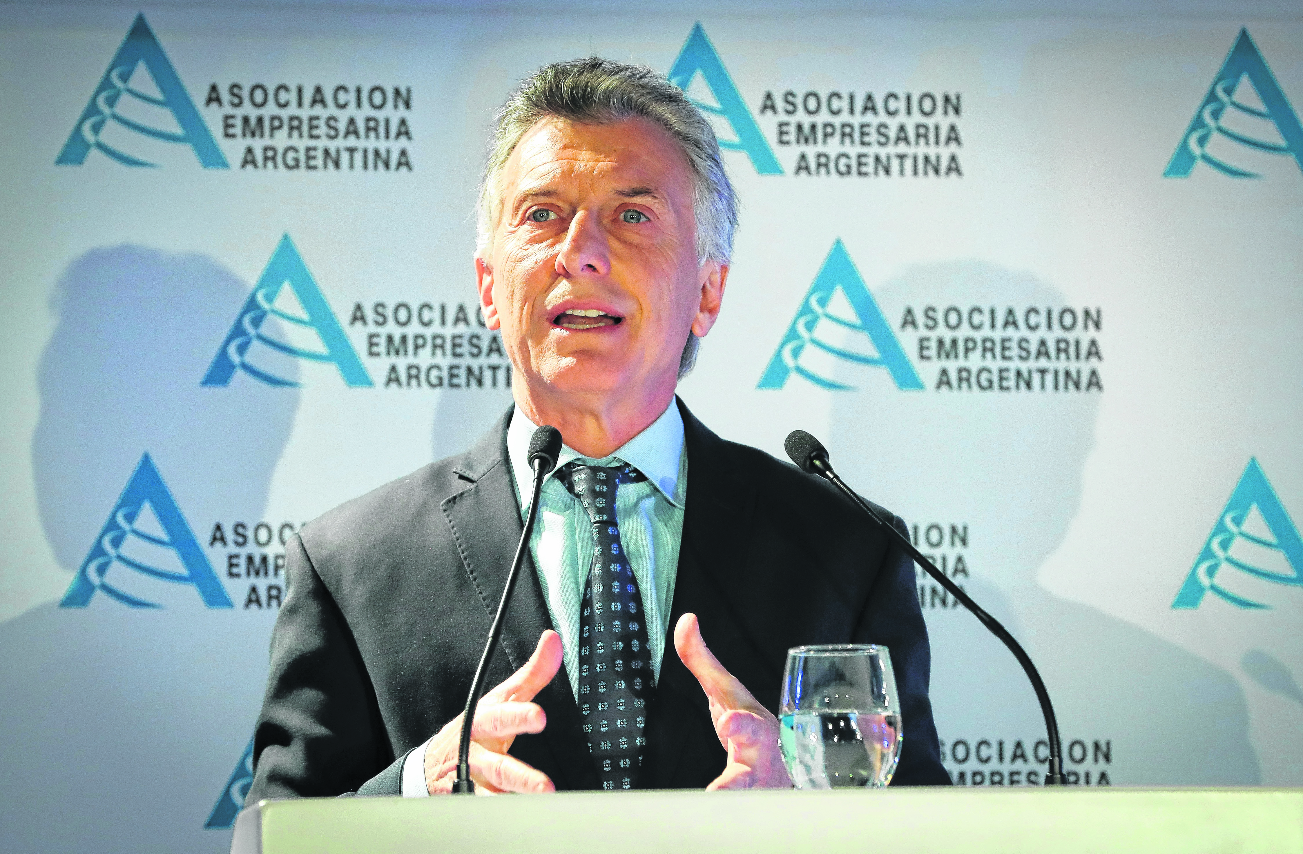 El presidente Macri, ayer, en el cierre de la IV jornada de la Asociación Empresaria Argentina. 