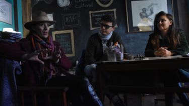 La bailarina y actriz María José Ruiz, el dramaturgo Tato Cayón y la actriz Karina Acosta (Foto: Gonzalo Maldonado)