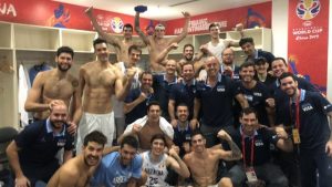 El festejo de Argentina en el vestuario luego de ganarle a Serbia