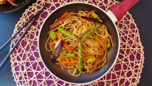 Nada más rico que un plato de spaghetti con verduras