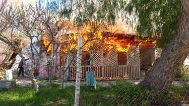 Impactante el incendio en el Museo Histórico de SAO. Foto: gentileza Marisol Martínez.