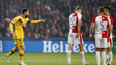 En apenas tres minutos, Lionel Messi adelantó al Barcelona en Praga. (Foto AP)