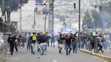 Disturbios en Ecuador. Foto: AP.