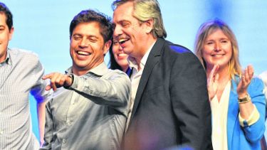 Axel Kicillof junto a Alberto Fernández.