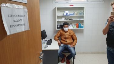 El simulacro en el hospital de Villa la Angostura. Foto: Prensa de Gobierno