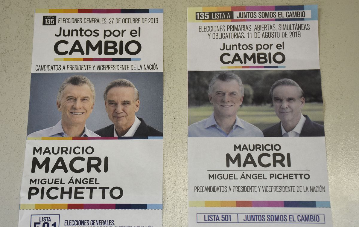 La comparación de la boleta de Juntos por el Cambio de las PASO y de la elección general. Foto: Florencia Salto 