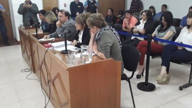 La audiencia de formulación de cargos se realizó esta tarde en la Ciudad Judicial de Cutral Co. Foto: Fernando Ranni.