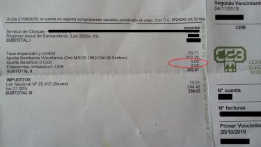 La boleta de la CEB aplica desde octubre el costo cero en dos aportes extra.