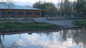 Una laguna de líquidos cloacales inundó una calle en Roca