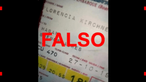 Es falso el pasaje de avión que muestra que Florencia Kirchner viajó a la Argentina el 27 de octubre último