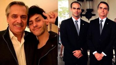 Uno de los hijos de Bolsonaro se burló del hijo de Alberto Fernández